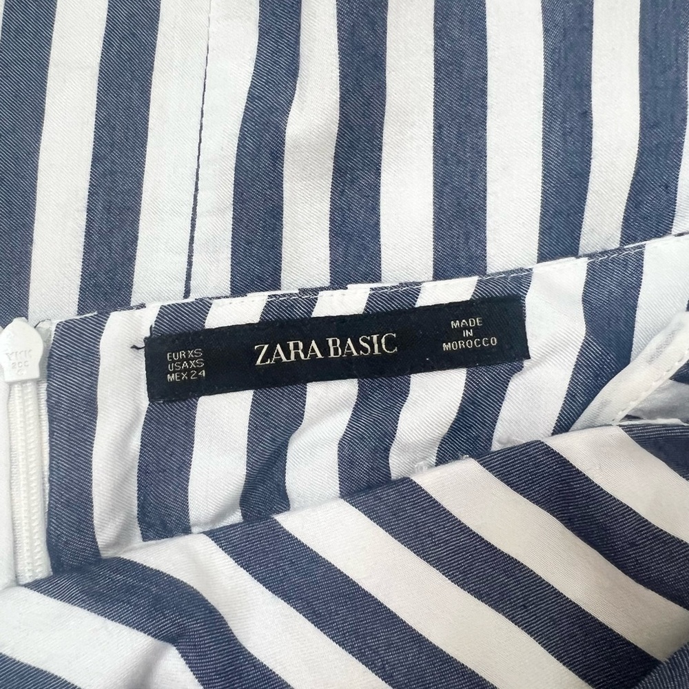 Zara Blue and White High Waist Skirt with Nautical Stripes - Picture 4 of 4